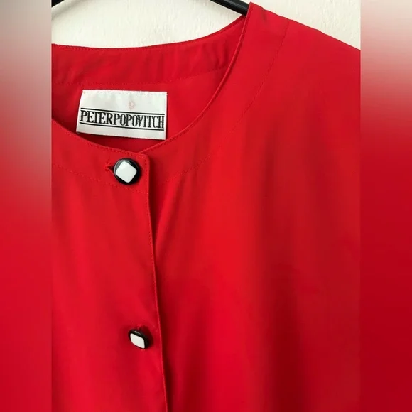 Red Button-Up Women's Top - Picture 2 of 3